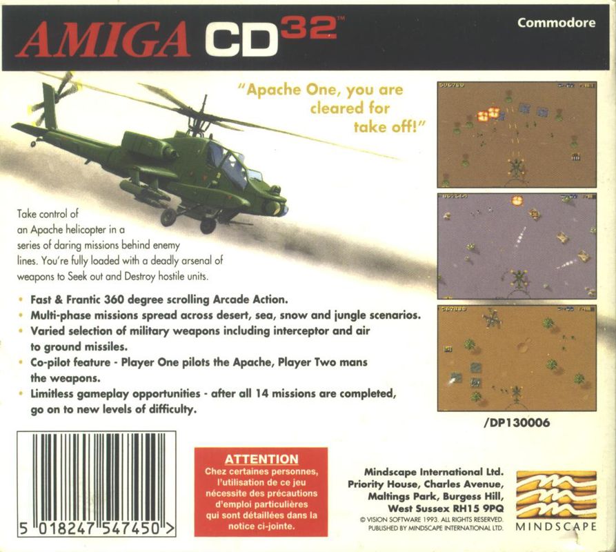 Seek & Destroy box art for Amiga CD32